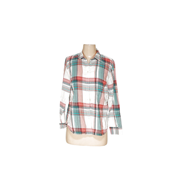 Talbots Orange Cotton Button-Up Shirt - Picture 1 of 4